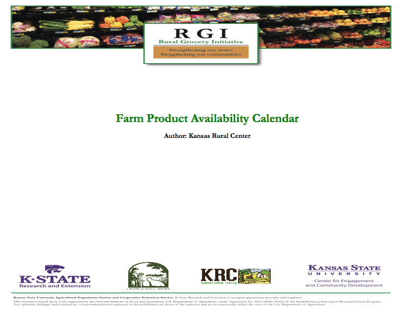 Projected Farm Produce Availability Calendar